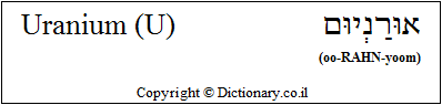'Uranium (U)' in Hebrew